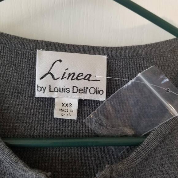 New linea‎ faux leather grey cardigan xxs - Picture 6 of 7